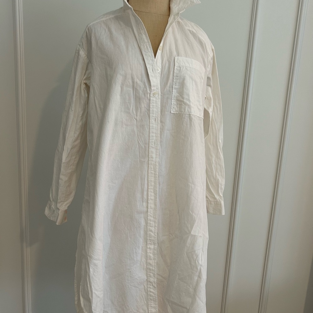 Maeve White Shirt Dress, hint of pink, sun cover, XS, GUC